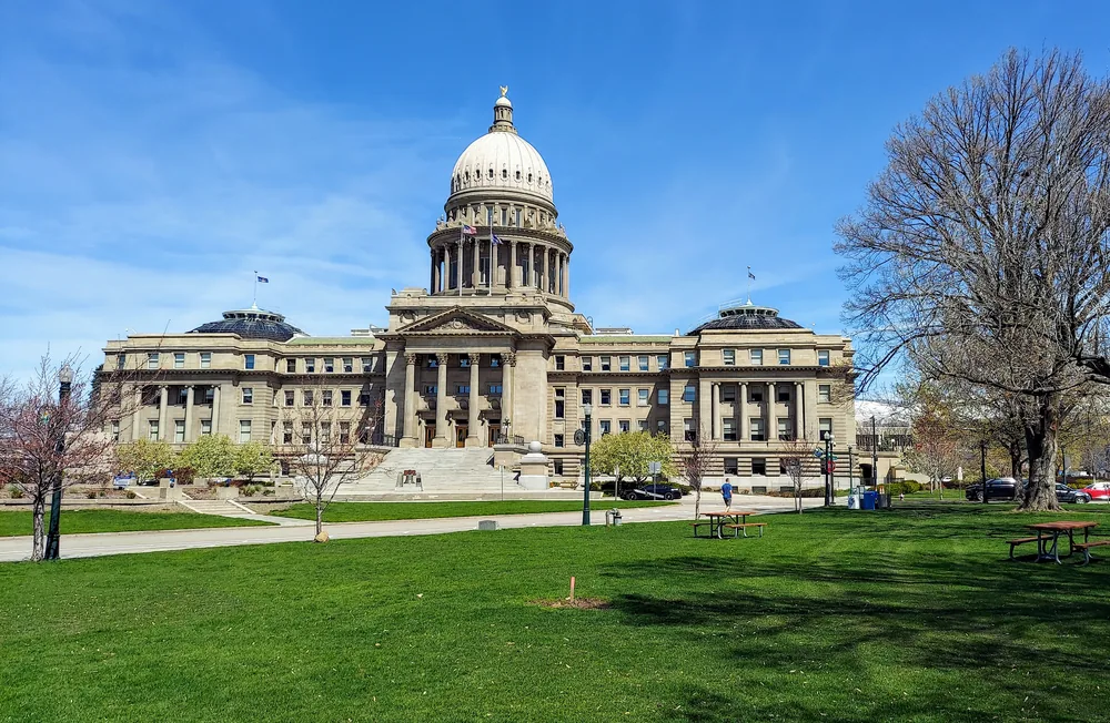 Idaho State Capitol building and grounds in Boise