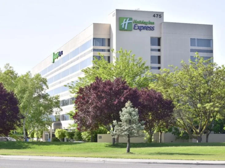Exterior and landscaped grounds at Holiday Inn Express Boise–University Area in Boise, Idaho